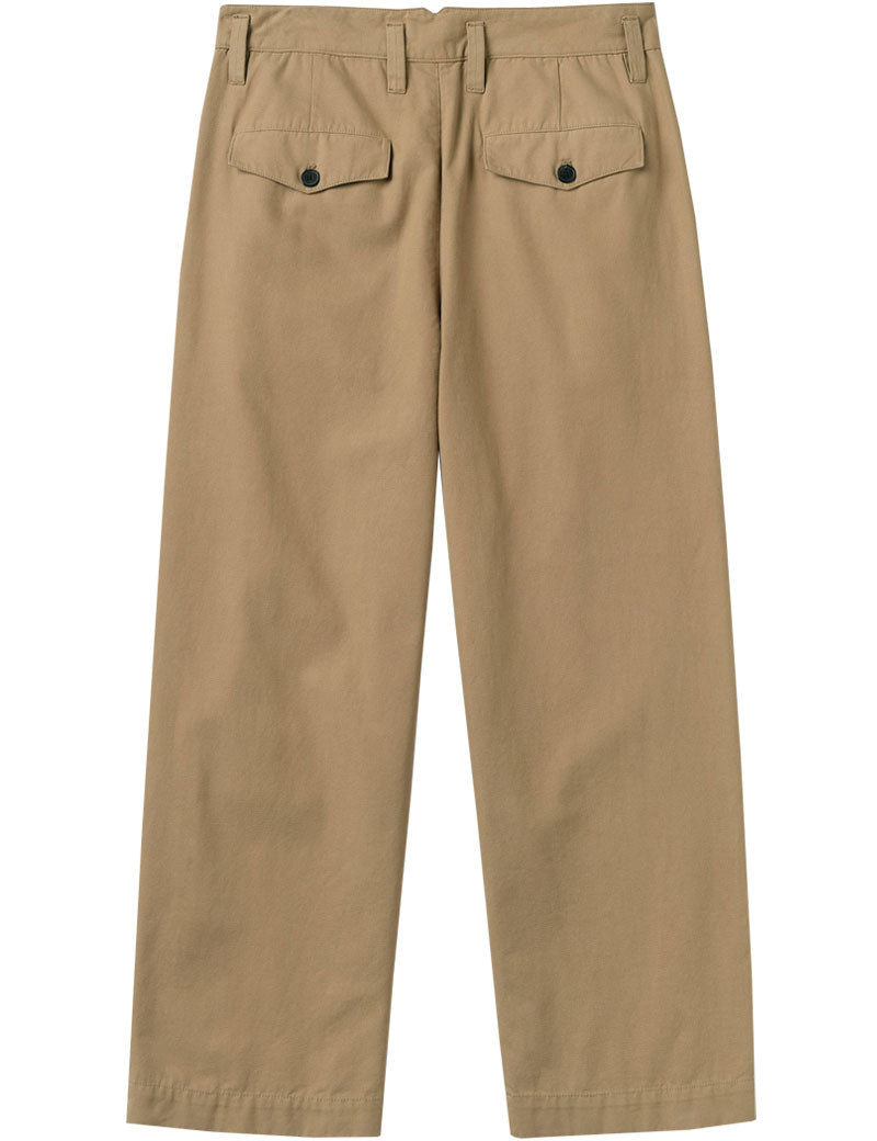 Toast Bill Cotton Wide Leg Trousers Ash Brown Back View