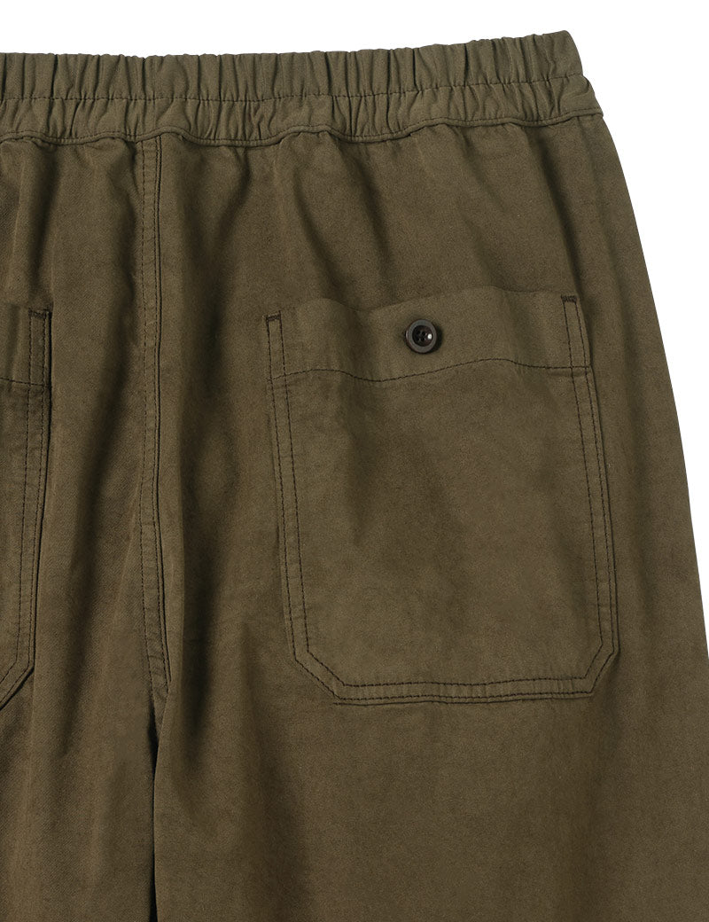 Toast Gabriel Garment Dyed Cotton Twill Trousers Khaki Back Pocket