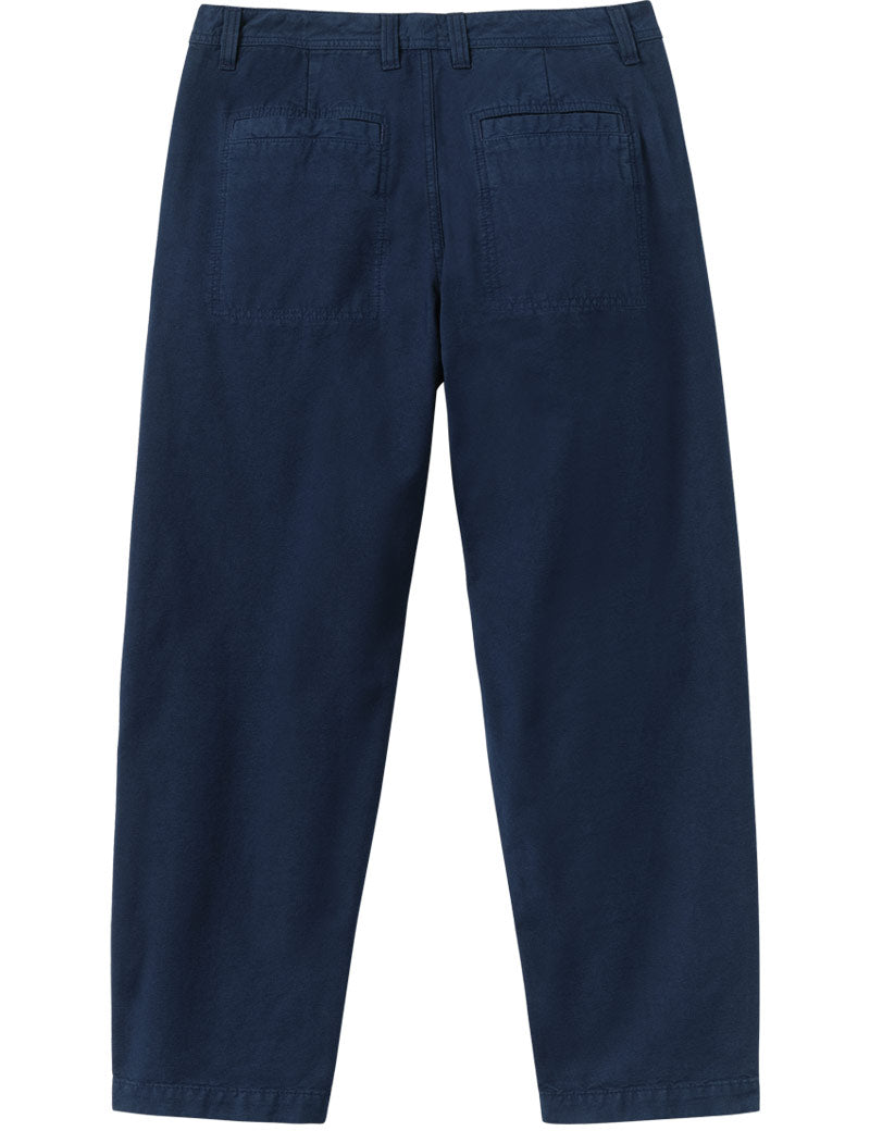 Toast Elliot Garment Dyed Cotton Canvas Trousers Uniform Blue Back