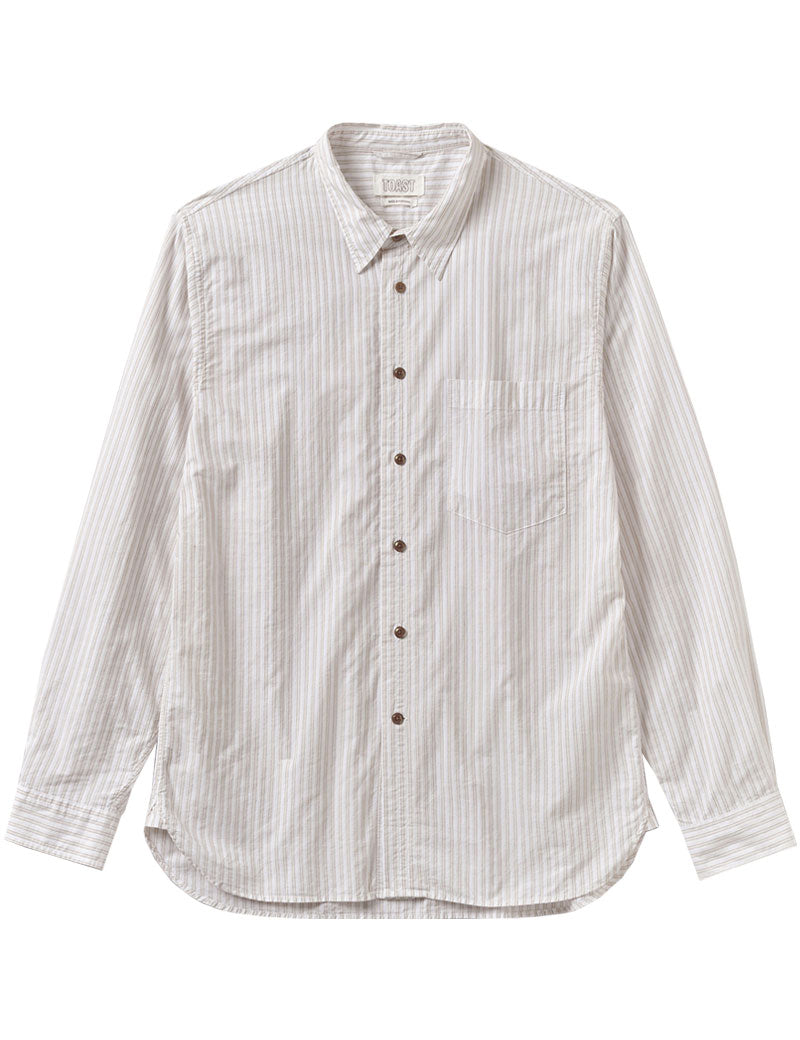 CITYSHOP STRIPE JACQUARD SHIRT Toast Jacquard Stripe Shirt Shale Stone