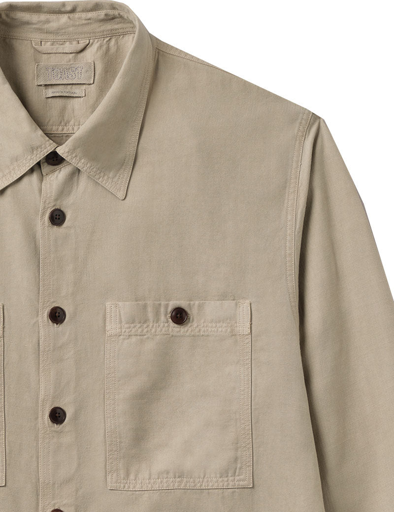 Toast Garment Dyed Patch Pocket Shirt Salt
