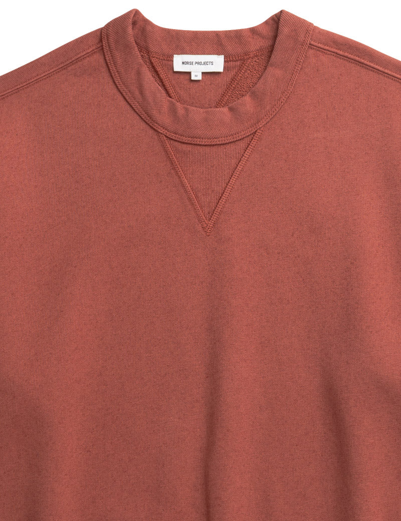 Norse Projects Kulhuse Cotton Linen Loopback Sweatshirt Cowhide Collar Detail