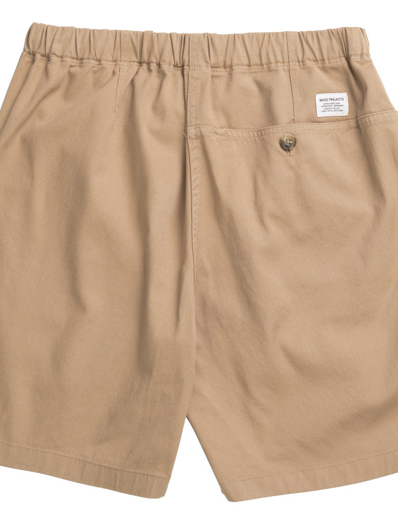 Norse Projects Trysil Regular Organic Stretch Twill Short Utility Khaki Pocket Detail