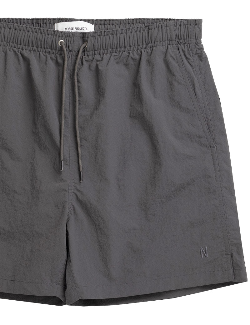 Norse Projects Kattegat Recycled Nylon Swimmers Graphite Embroidered Logo