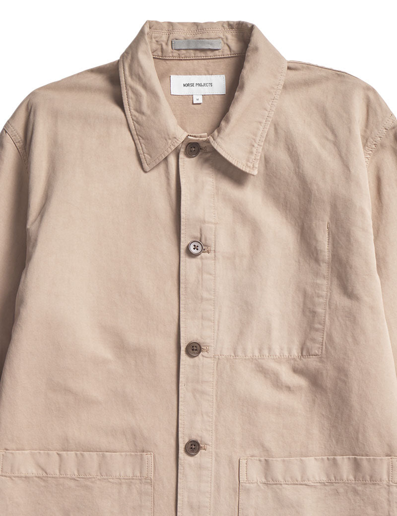 Norse Projects Julian Cotton Linen Overshirt Clay