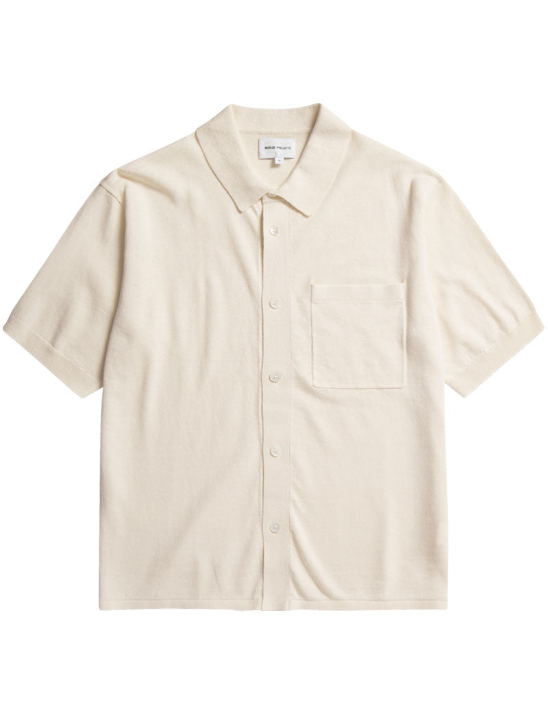 Norse Projects Rollo Cotton Linen Short Sleeved Shirt Kit White