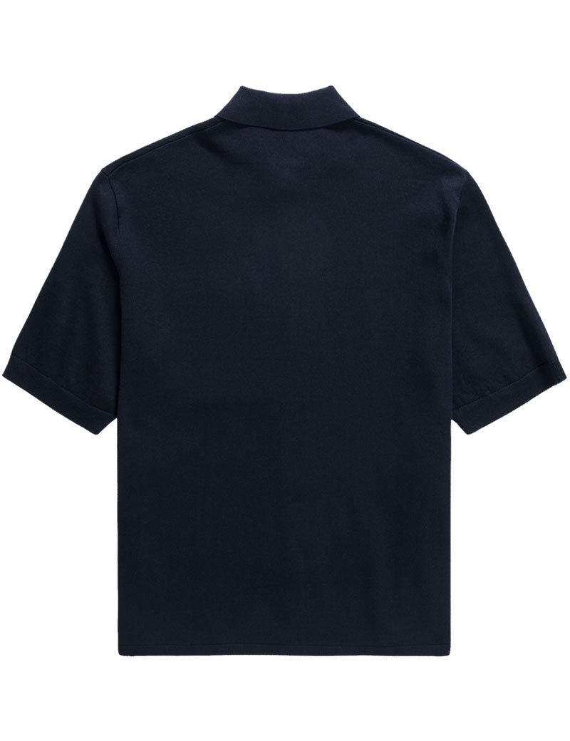 Norse Projects Rollo Cotton Linen Short Sleeved Shirt Dark Navy