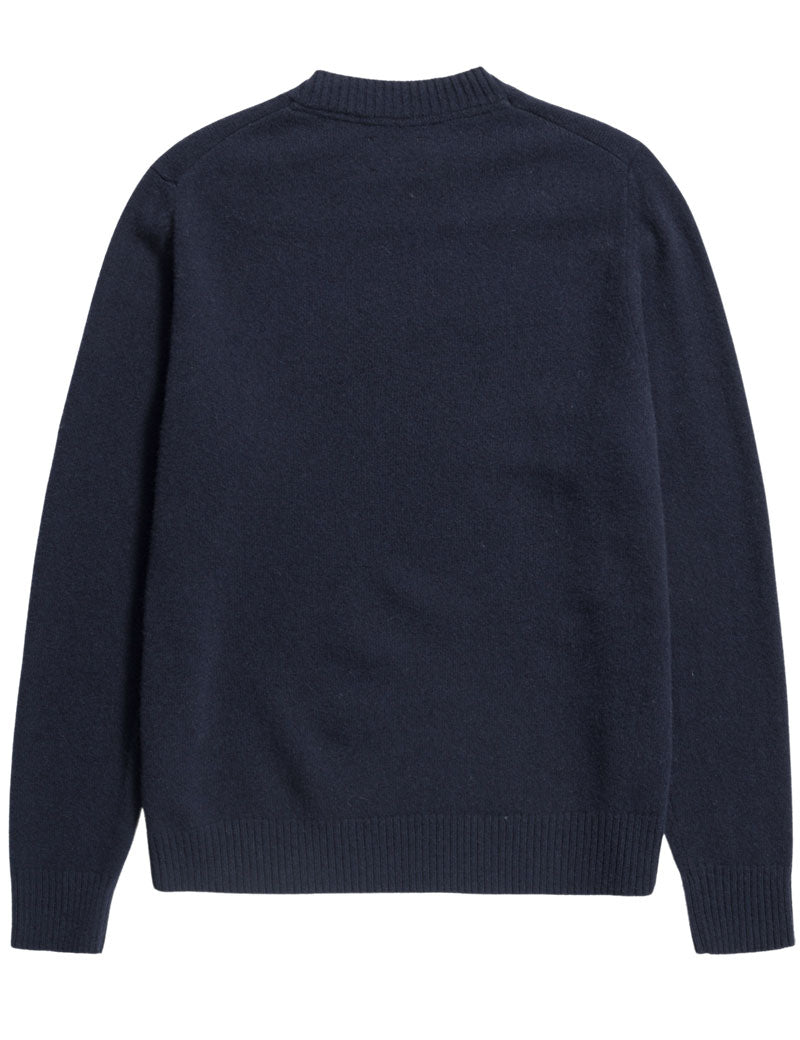 Norse Projects Standard Merino Lambswool Sweater Dark Navy Back View