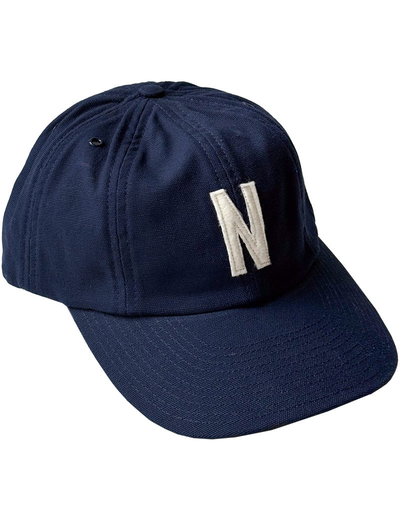 Norse Projects Light Canvas Felt N 8 Panel Cap Dark Navy