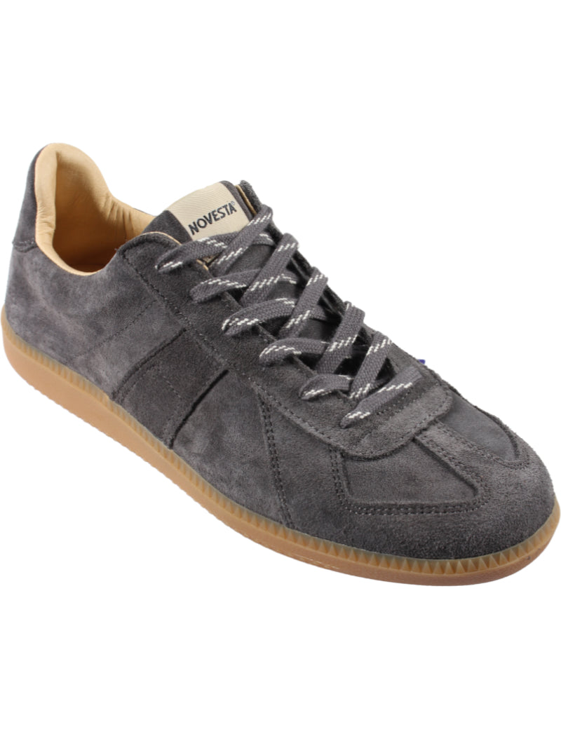 Novesta Gat All Suede Trainers Slate Grey Side Angle