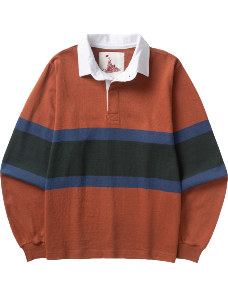 Opensider Classic Rugby Shirt Clay Tri-Stripe Front
