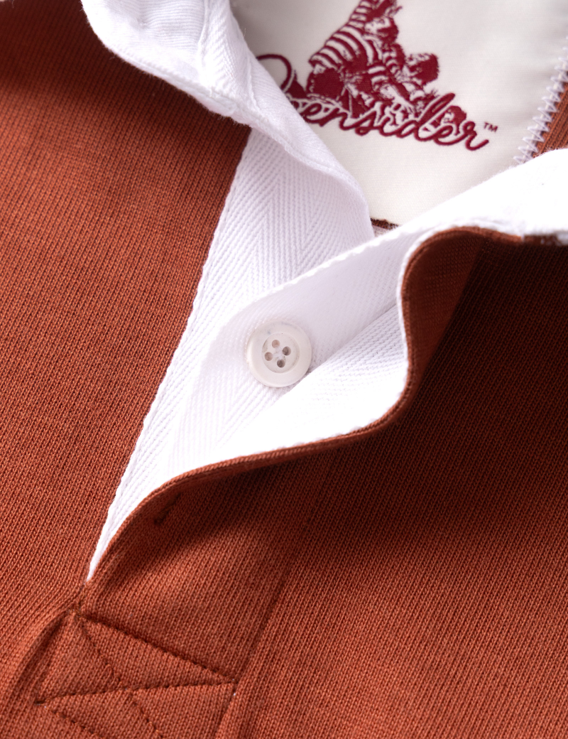 Opensider Classic Rugby Shirt Clay Tri-Stripe Placket