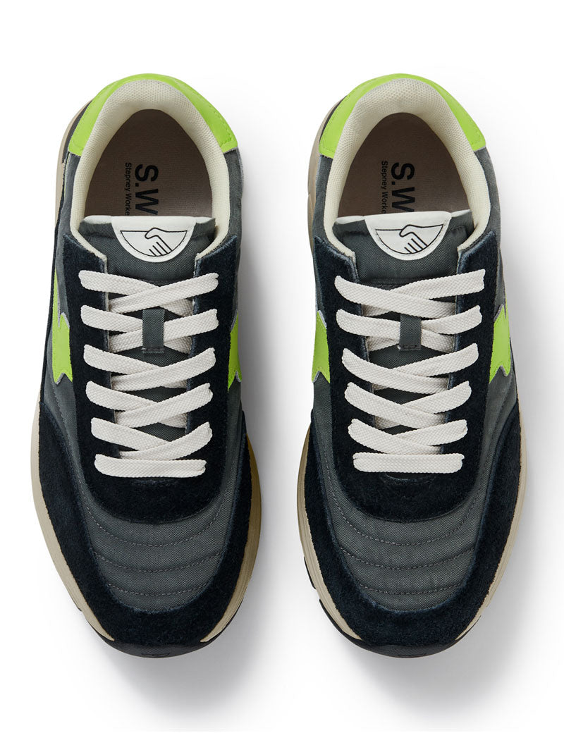 Stepney Workers Club Osier S-Strike Trainers Geo Merged Asphalt Lime