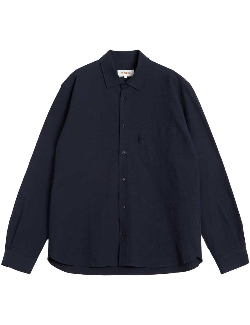 YMC Curtis Shirt Seersucker Navy