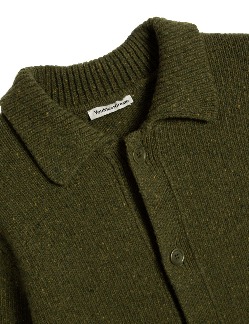 YMC Baker Cardigan Green