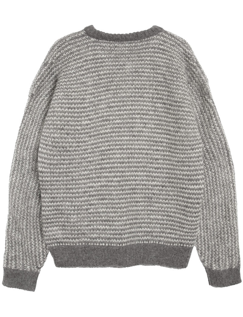YMC Black Palm Jumper Grey White