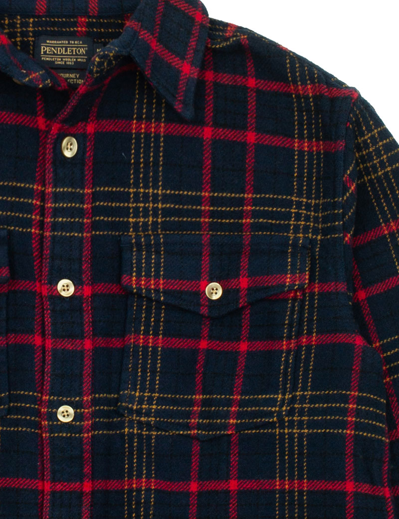 Pendleton Big Pocket Check Shirt Navy Red