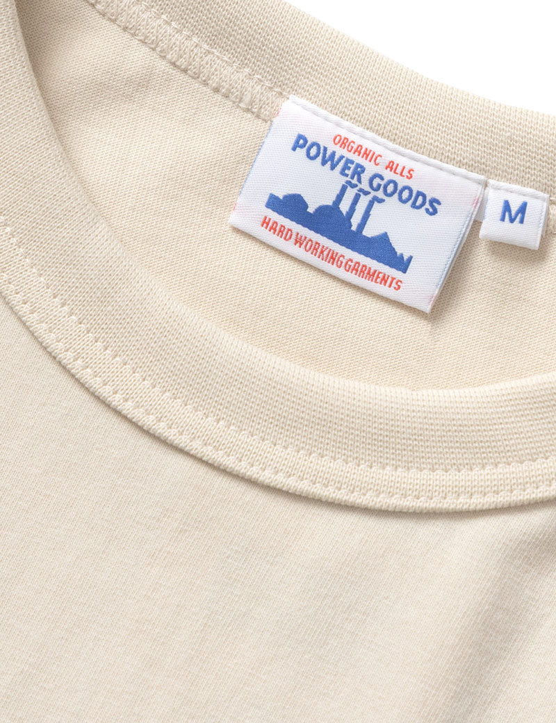 Power Goods Archive T-Shirt Putty Collar Detail
