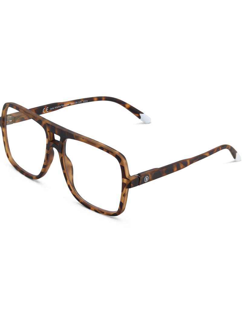 Barner Jake Blue Light Reading Glasses Matte Tortoise Angled View