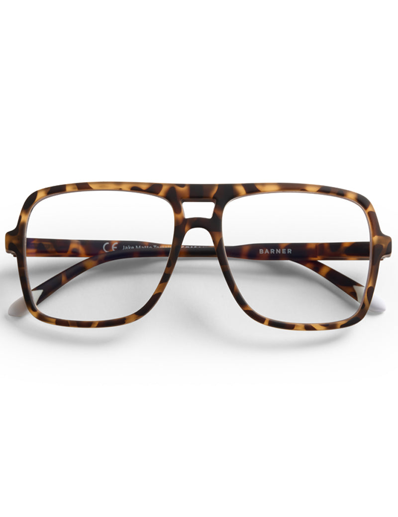 Barner Jake Blue Light Reading Glasses Matte Tortoise Folded Arms