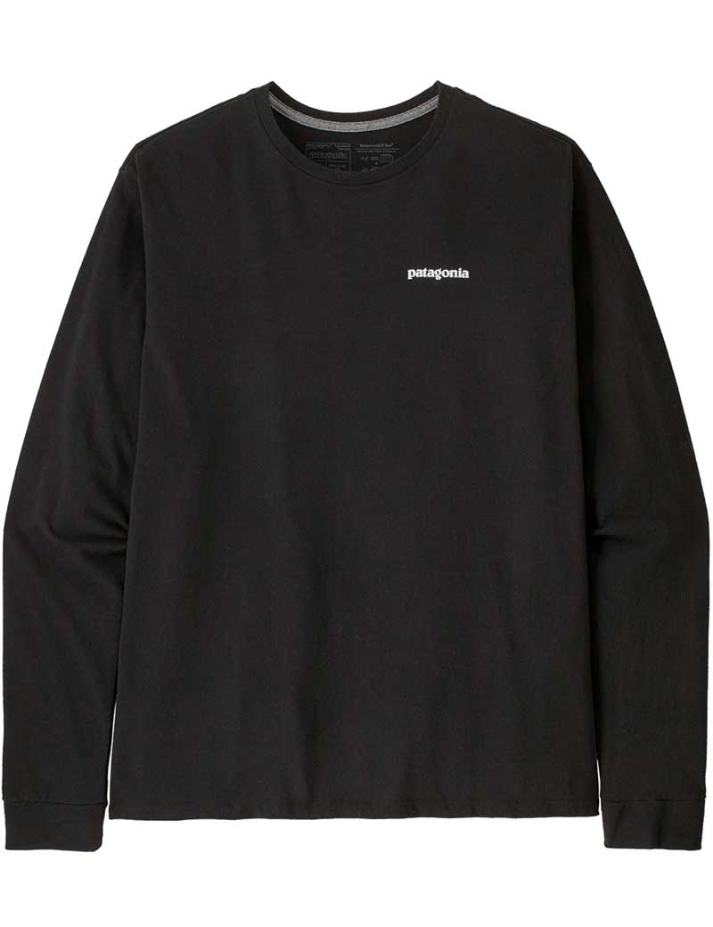 Patagonia M's P-6 Logo Long Sleeve Responsibili-Tee T-Shirt Black Front