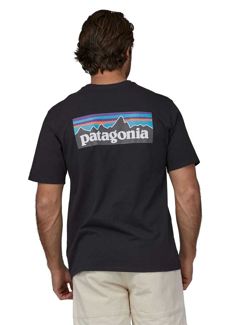 Patagonia M's P-6 Logo Responsibili-Tee T-Shirt Black On Model