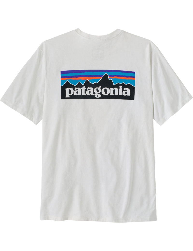 Patagonia Men's P-6 Logo Responsibili-Tee T-Shirt Fiber White Back View