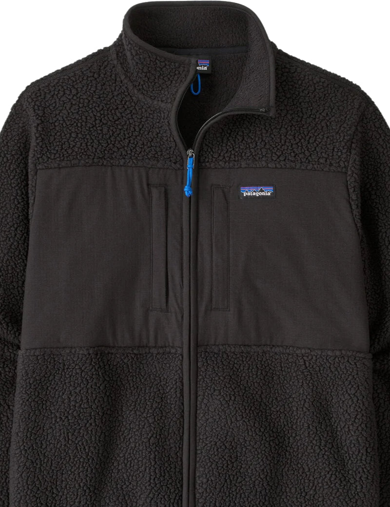 Patagonia Men's Retro Pile Fleece Patch Jacket Black Collar