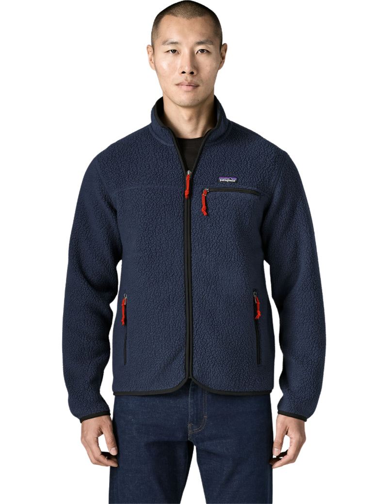 Patagonia Men's Retro Pile Jacket New Navy Front On Model