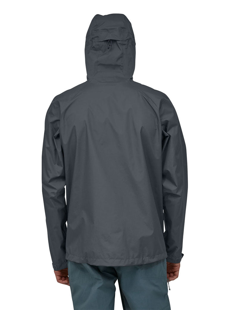 Patagonia Men's Torrentshell 3L Rain Jacket Smolder Blue On Model Back