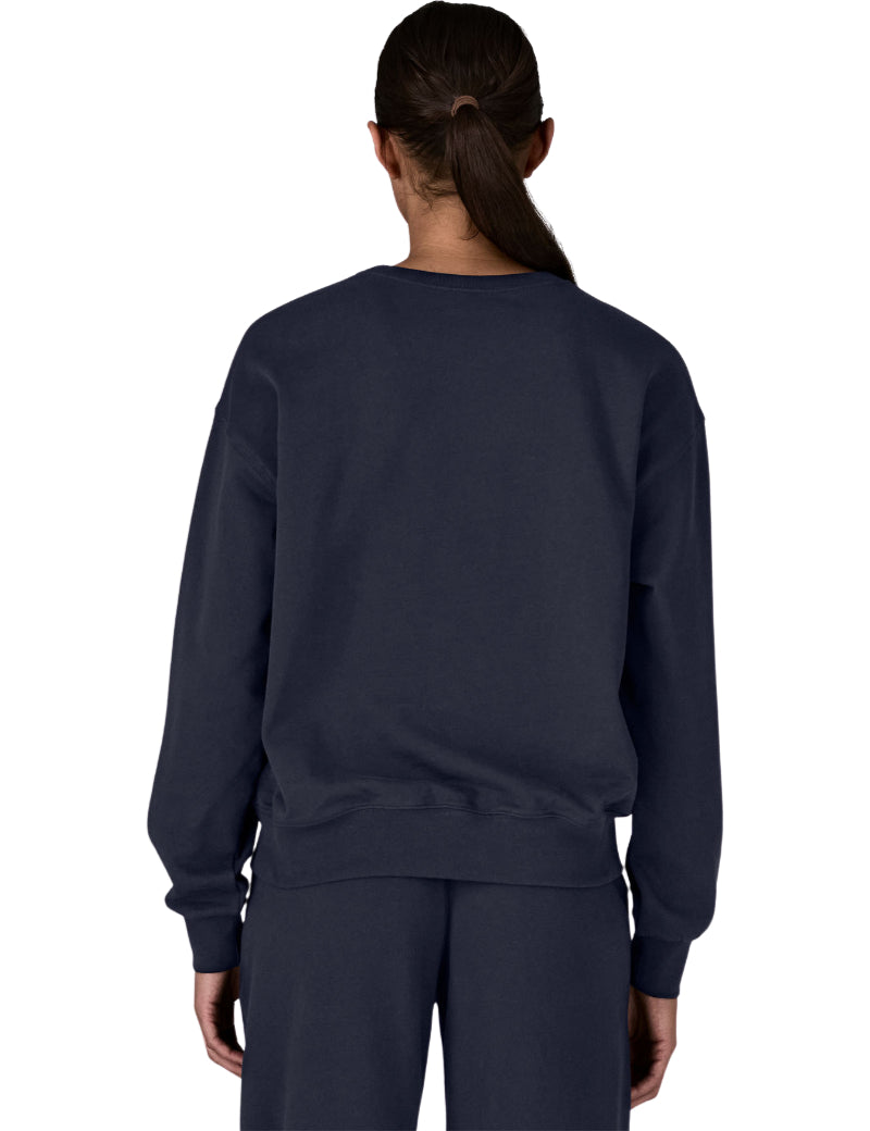 Patagonia W's Daily Crew Sweatshirt Sunken Blue Back On Model