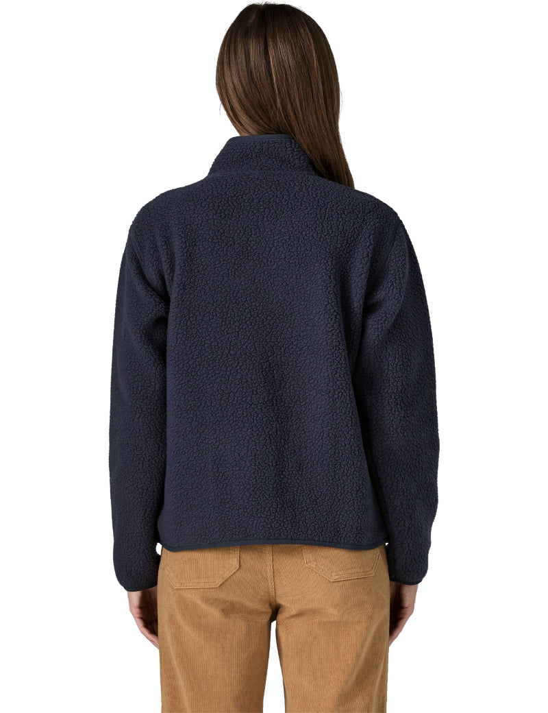 Patagonia Women's Retro Pile Jacket Sunken Blue Back On Model