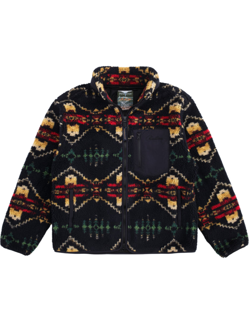 Pendleton Jacquard Sherpa Fleece Four Corners Front