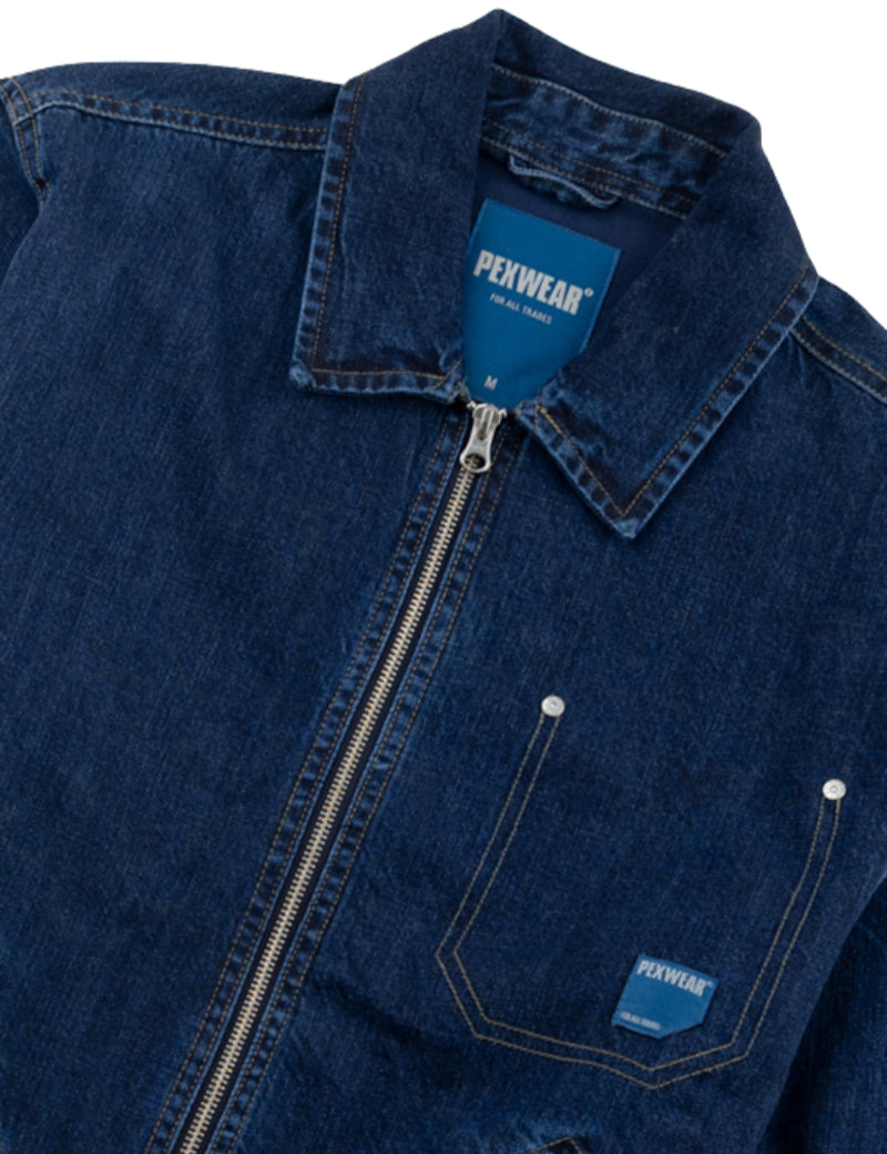 Pexwear Mechanics Denim Jacket Indigo Zip