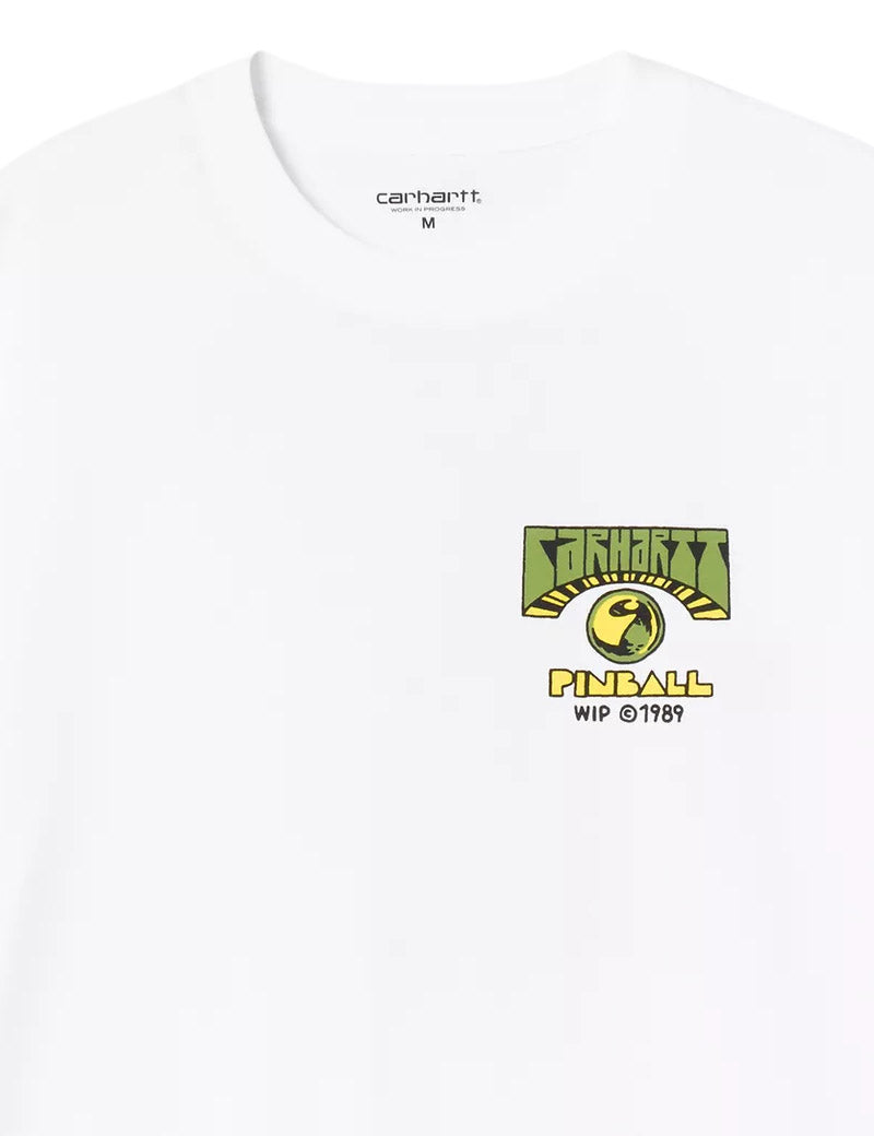 Carhartt WIP S/S Pinball T-Shirt White Chest Print Detail