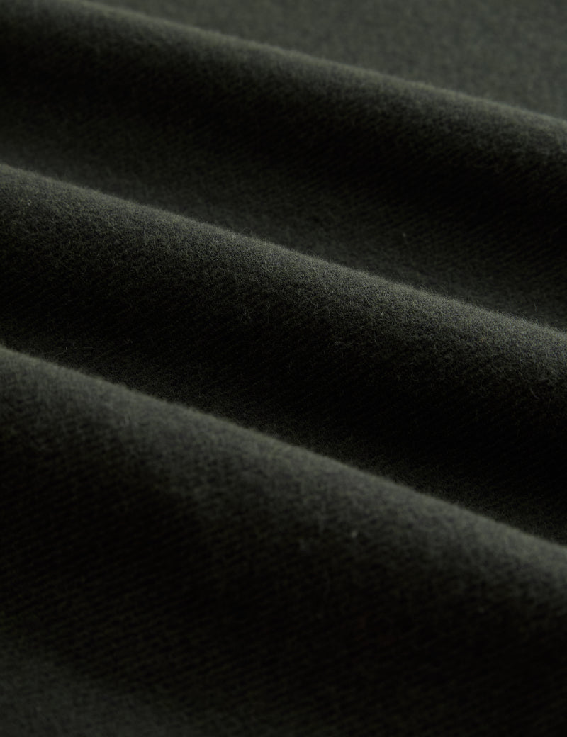 Portuguese Flannel Teca Shirt Forest Green Fabric