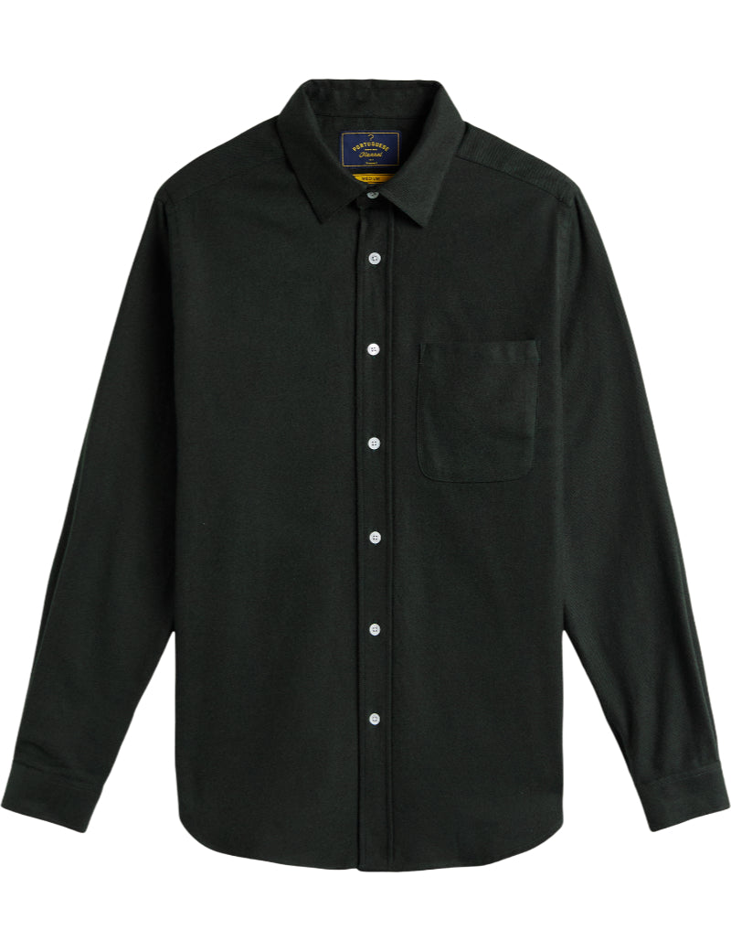 Portuguese Flannel Teca Shirt Forest Green Front