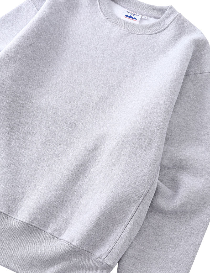 Power Goods Super Weight Crewneck Sweatshirt Heather Grey Side Rib