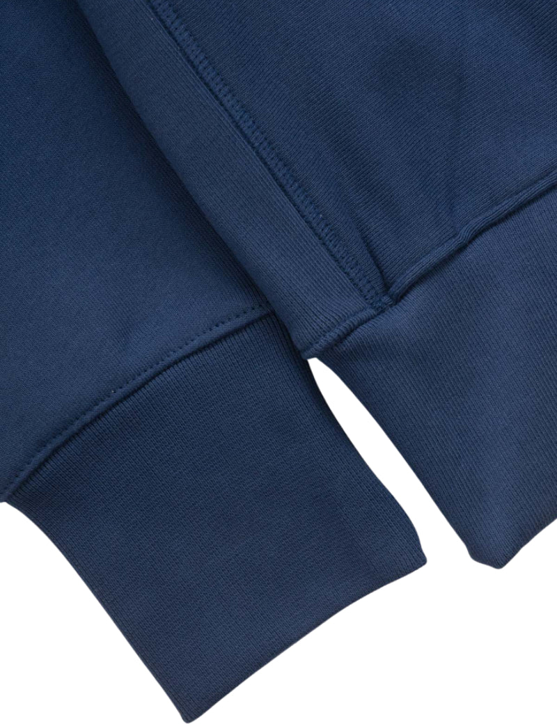 Power Goods Super Weight Crewneck Sweatshirt Navy Blue Side Ribbing Detail