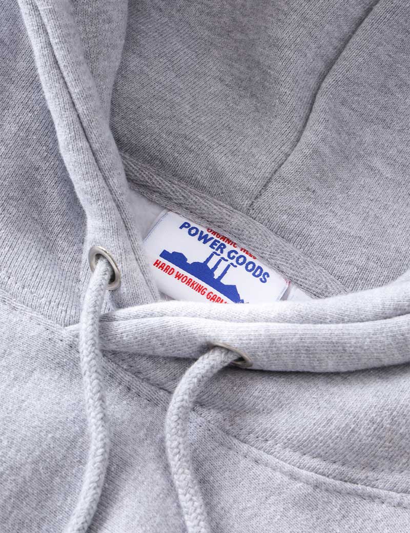 Power Goods Super Weight Hoodie Heather Grey Logo