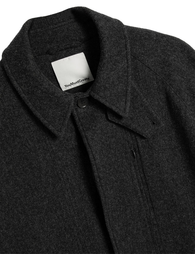 YMC Tyrell Trench Coat Grey Melange