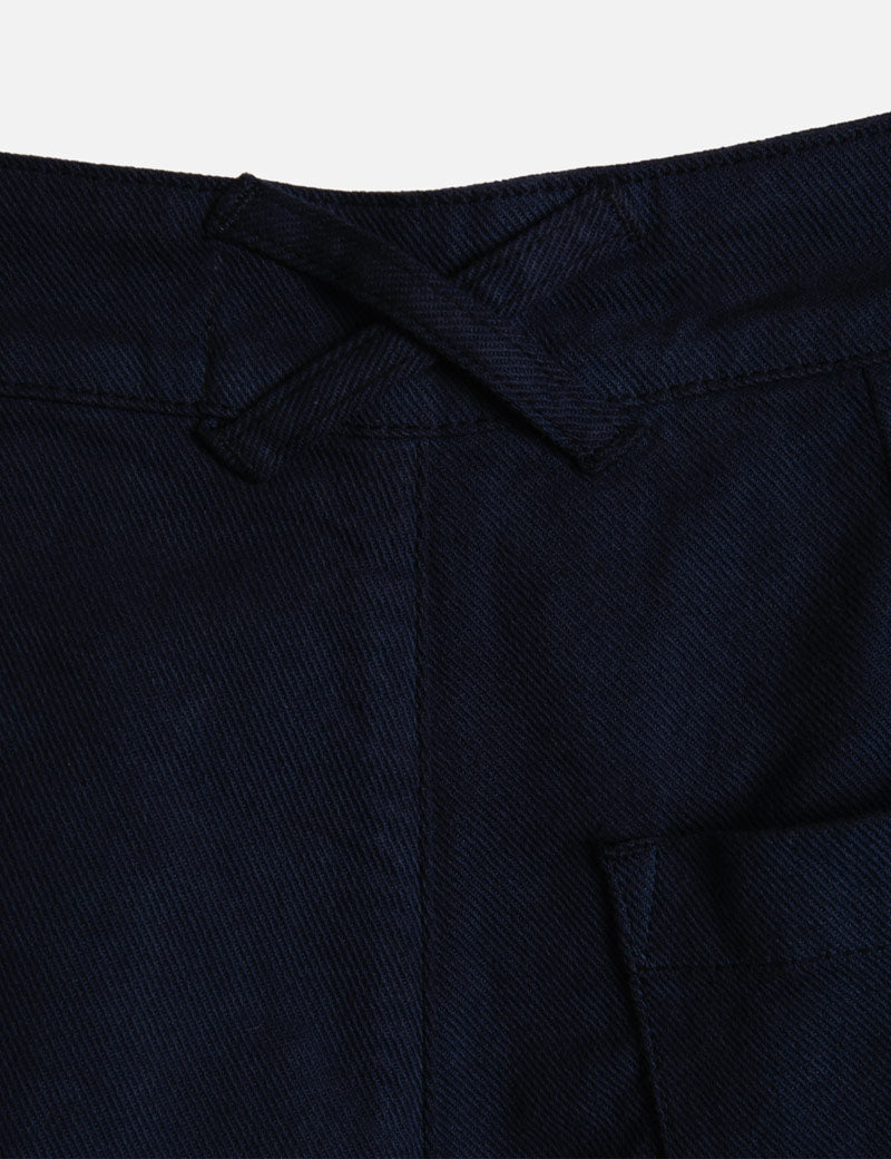 YMC Deadbeat Trouser Organic Twill Navy Waistband Detail