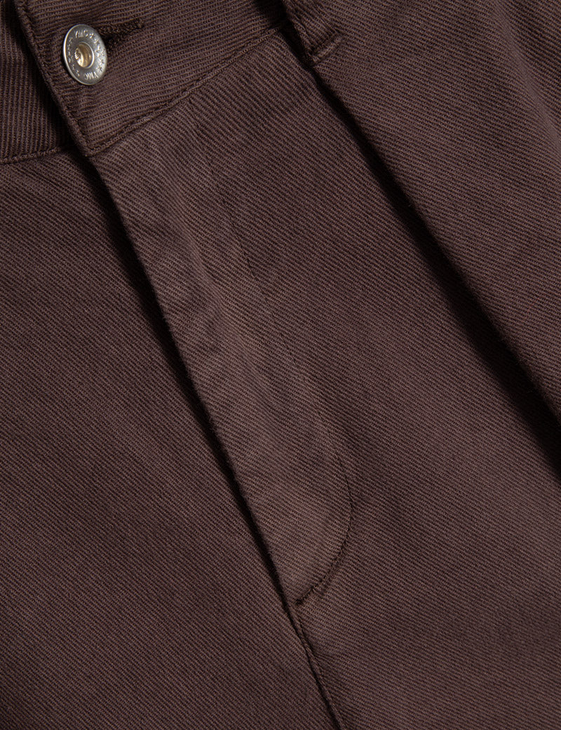 YMC Deadbeat Trouser Organic Twill Brown Button Fly