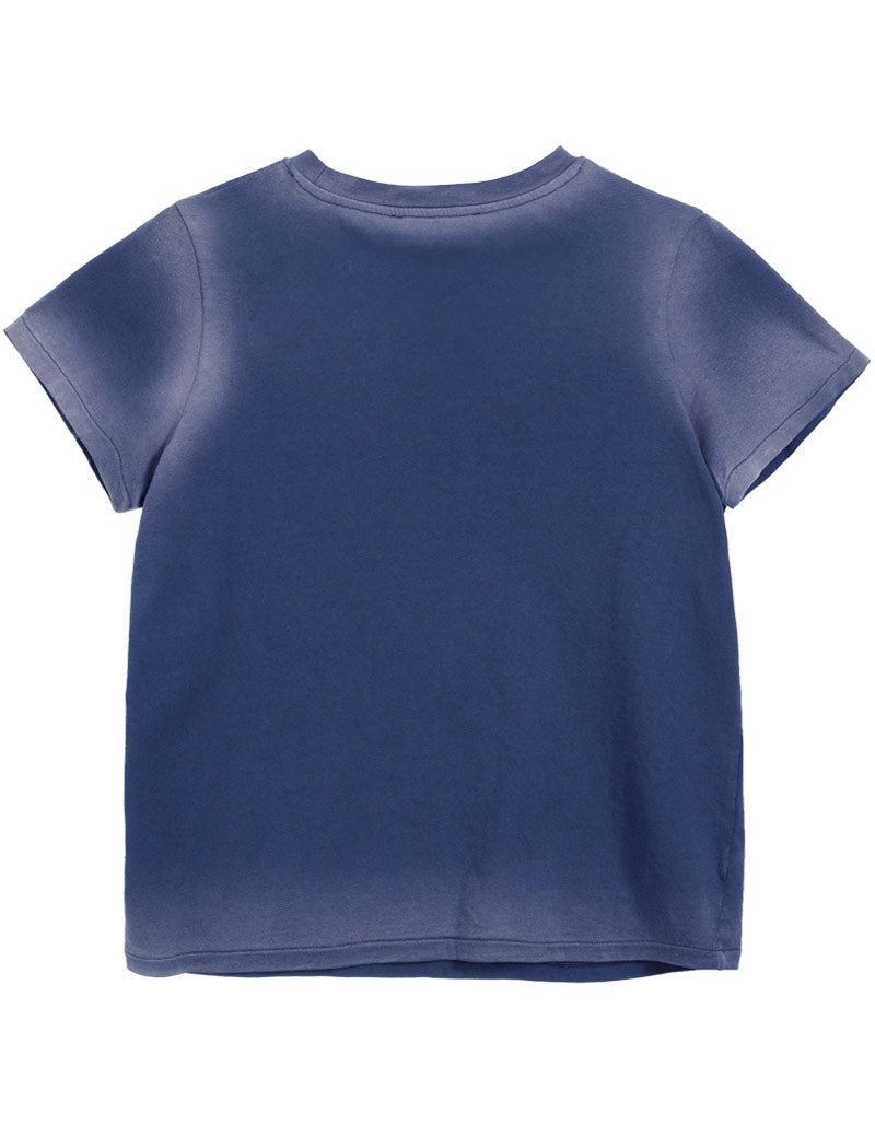 YMC Day T-Shirt Garment Dye Blue Back View