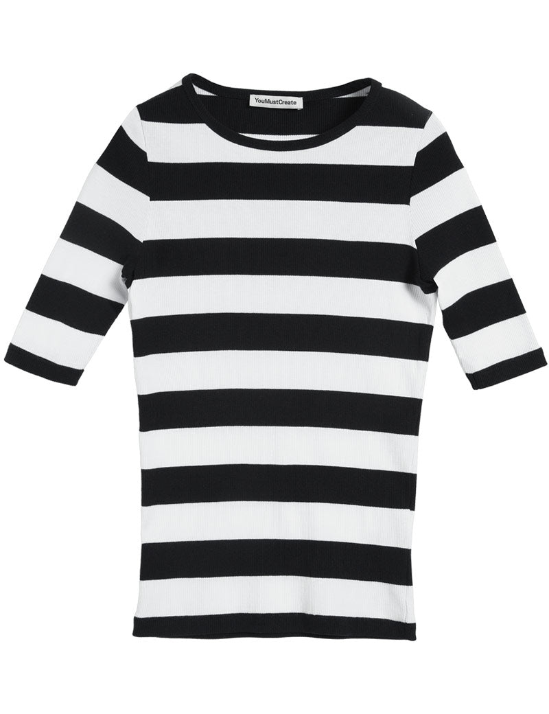 YMC Charlotte Top Wide Stripe Black, White