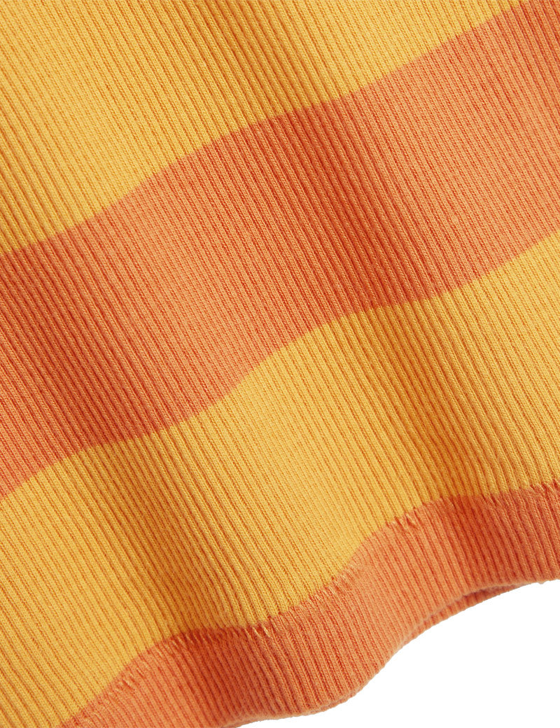 YMC Charlotte Top Wide Stripe Orange, Yellow Fabric Stripe Detail