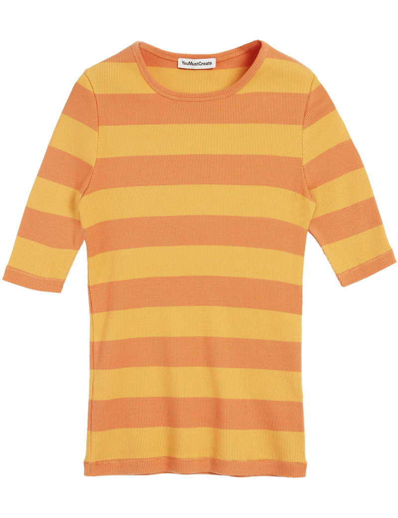 YMC Charlotte Top Wide Stripe Orange, Yellow