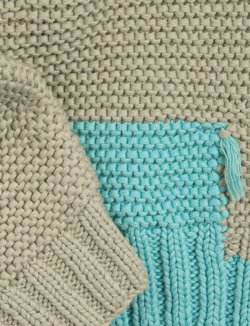 YMC Atomic Cardigan Natural Knit Detail