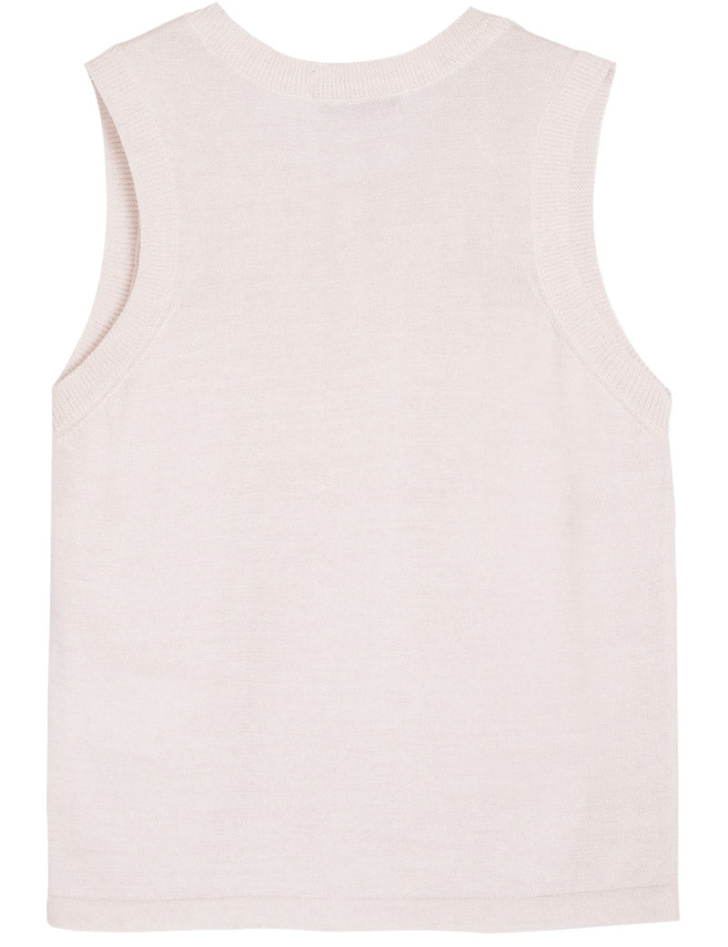 YMC Dot Knit Vest Pink Marl Back View
