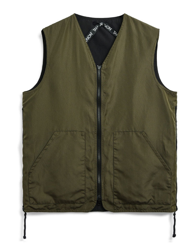 Taion Military Reversible V Neck Vest Black
